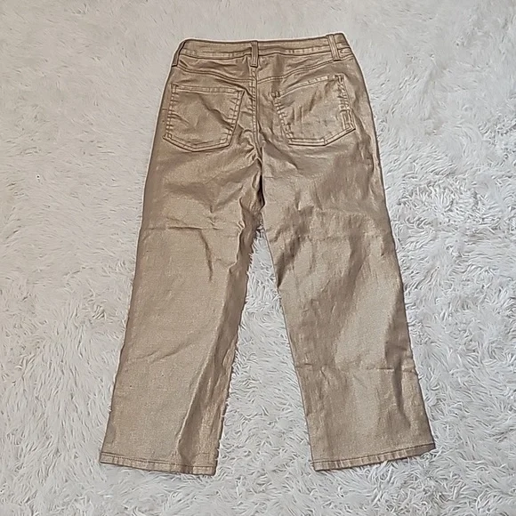 Chicos size 00 gold waxy straight leg jean - Picture 2 of 4